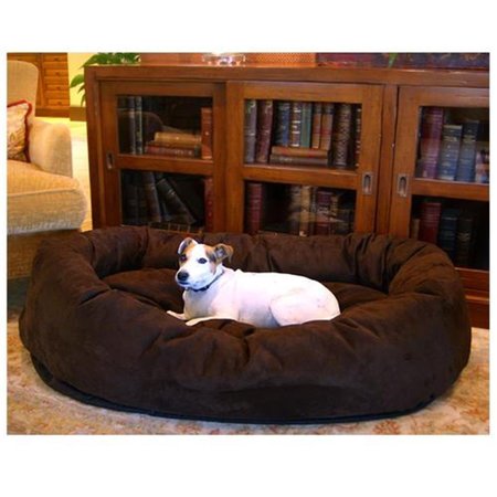 MAJESTIC PET 78899567301 32 in. Bagel Dog Pet Bed Suede Chocolate 788995673019